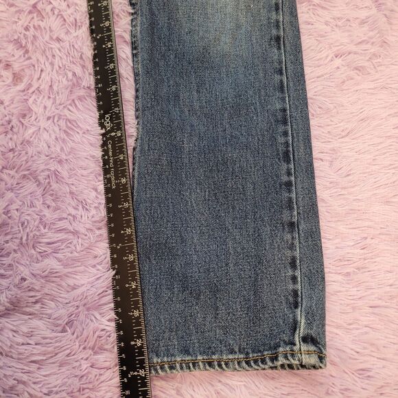 Hollister Women's Jeans 28x30 Blue Straight Denim Button Fly Mid Rise - Picture 7 of 13